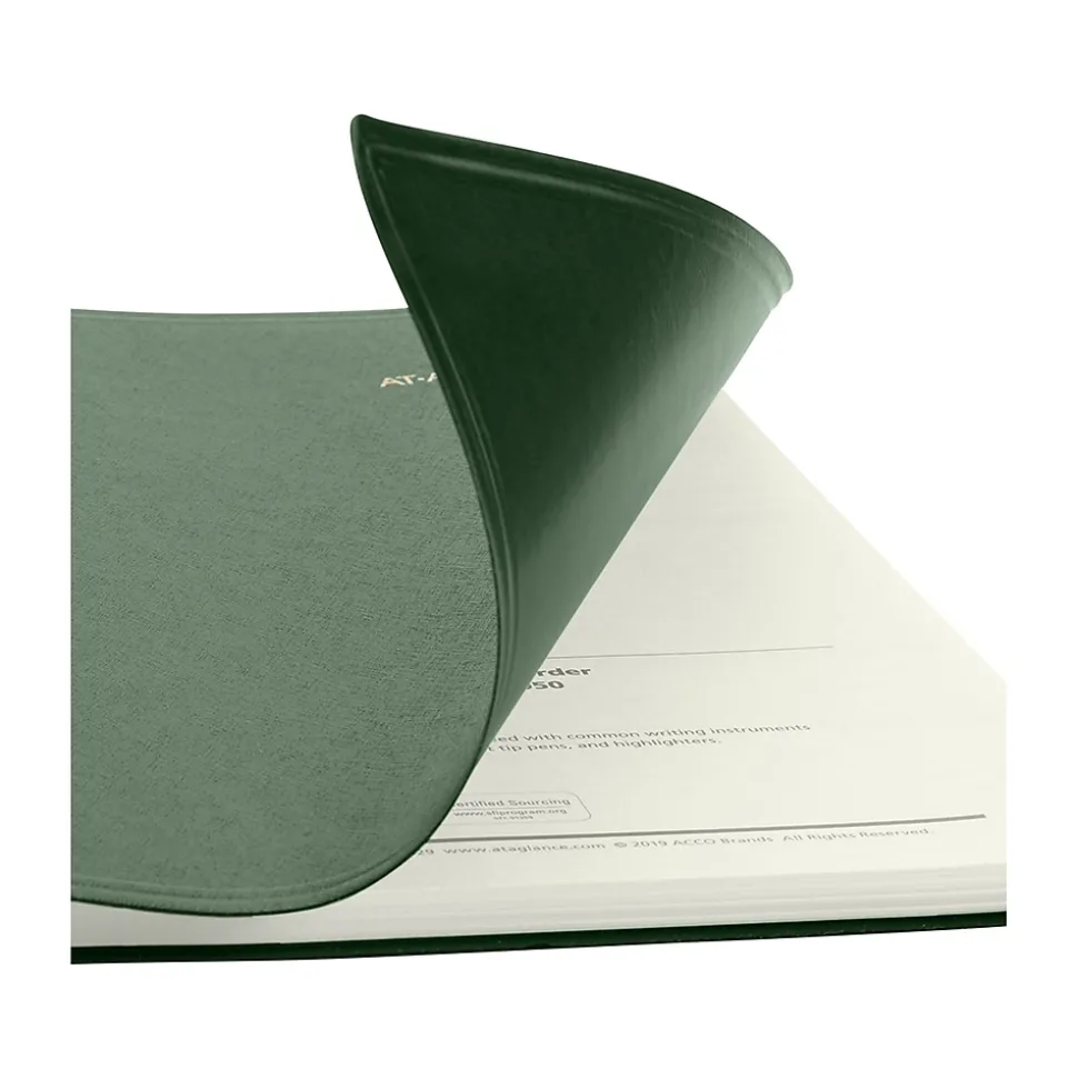 2025 AT-A-GLANCE Recycled 8.25" x 11" Weekly & Monthly Appointment Book, Faux Leather Cover, Green (70-950G-60-25)