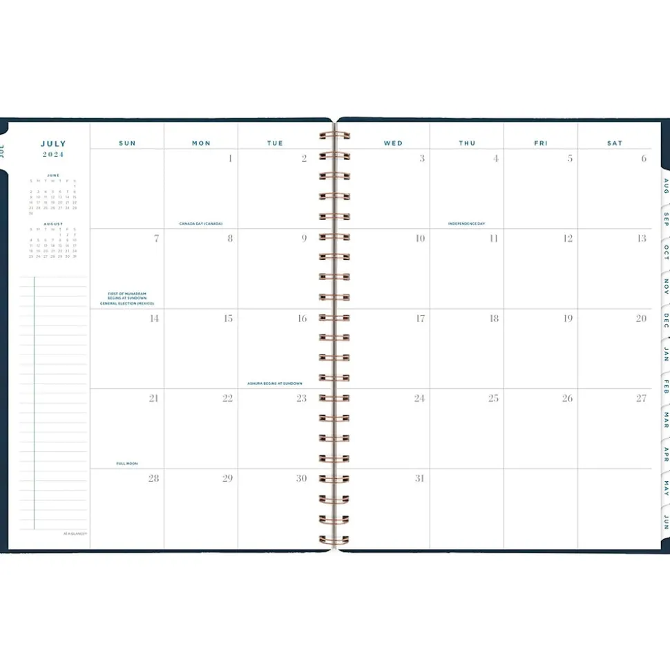 2024-2025 AT-A-GLANCE Signature 8.5" x 11" Academic Weekly & Monthly Planner, Faux Leather Cover, Navy (YP905A-20-25)