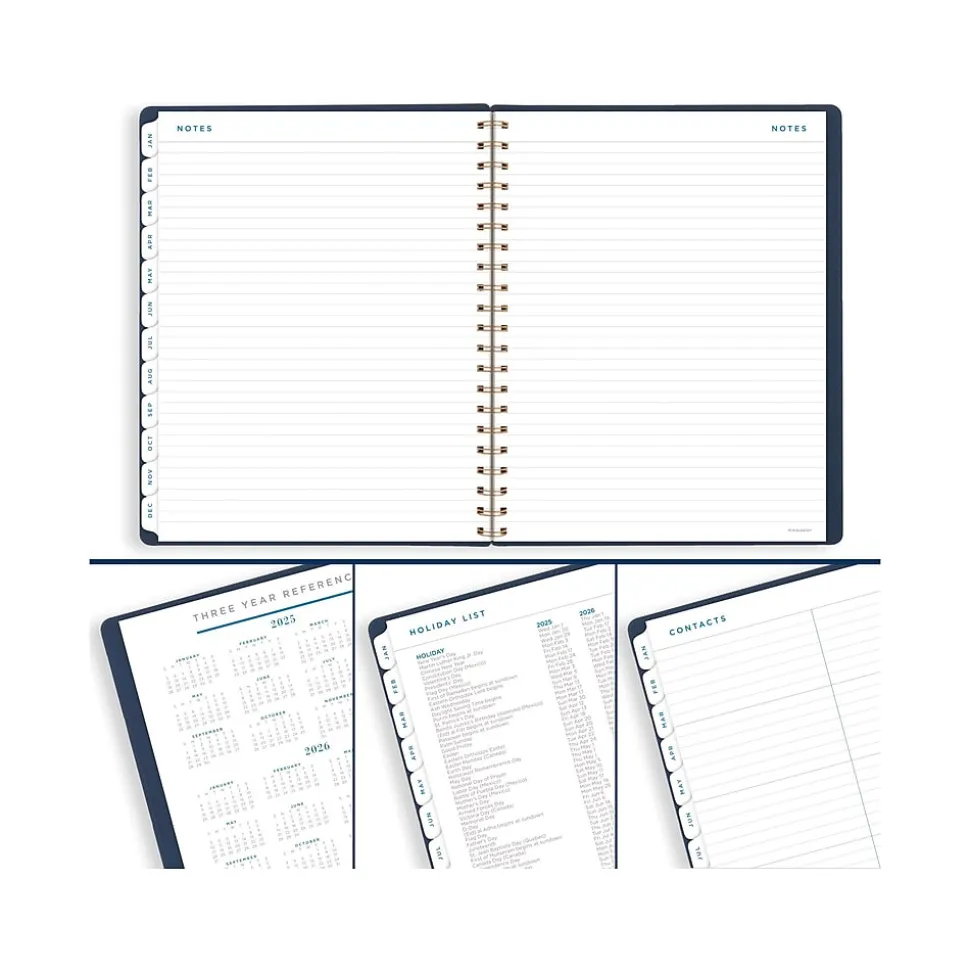 2025 AT-A-GLANCE Signature 8.5" x 11" Weekly & Monthly Planner, Paperboard Cover, Navy (YP905-20-25)