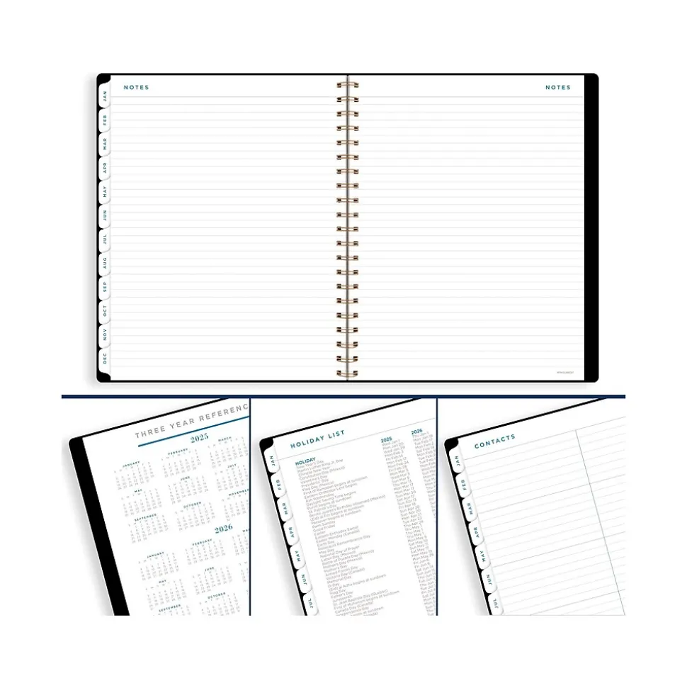 2025 AT-A-GLANCE Signature Lite 8.5" x 11" Weekly & Monthly Planner, Poly Cover, Black (YP905L-05-25)