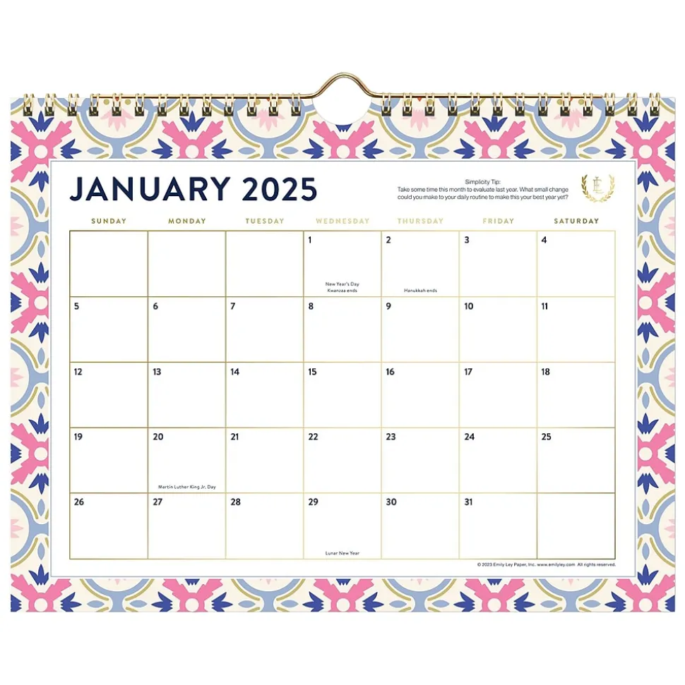 2025 AT-A-GLANCE Simplified by Emily Ley Tile 11" x 8.5" Monthly Wall Calendar (EL35-709-25)