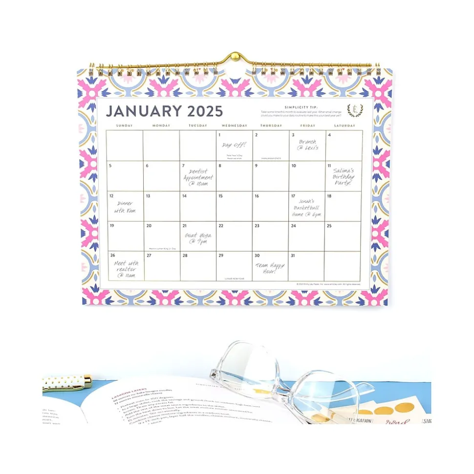 2025 AT-A-GLANCE Simplified by Emily Ley Tile 11" x 8.5" Monthly Wall Calendar (EL35-709-25)