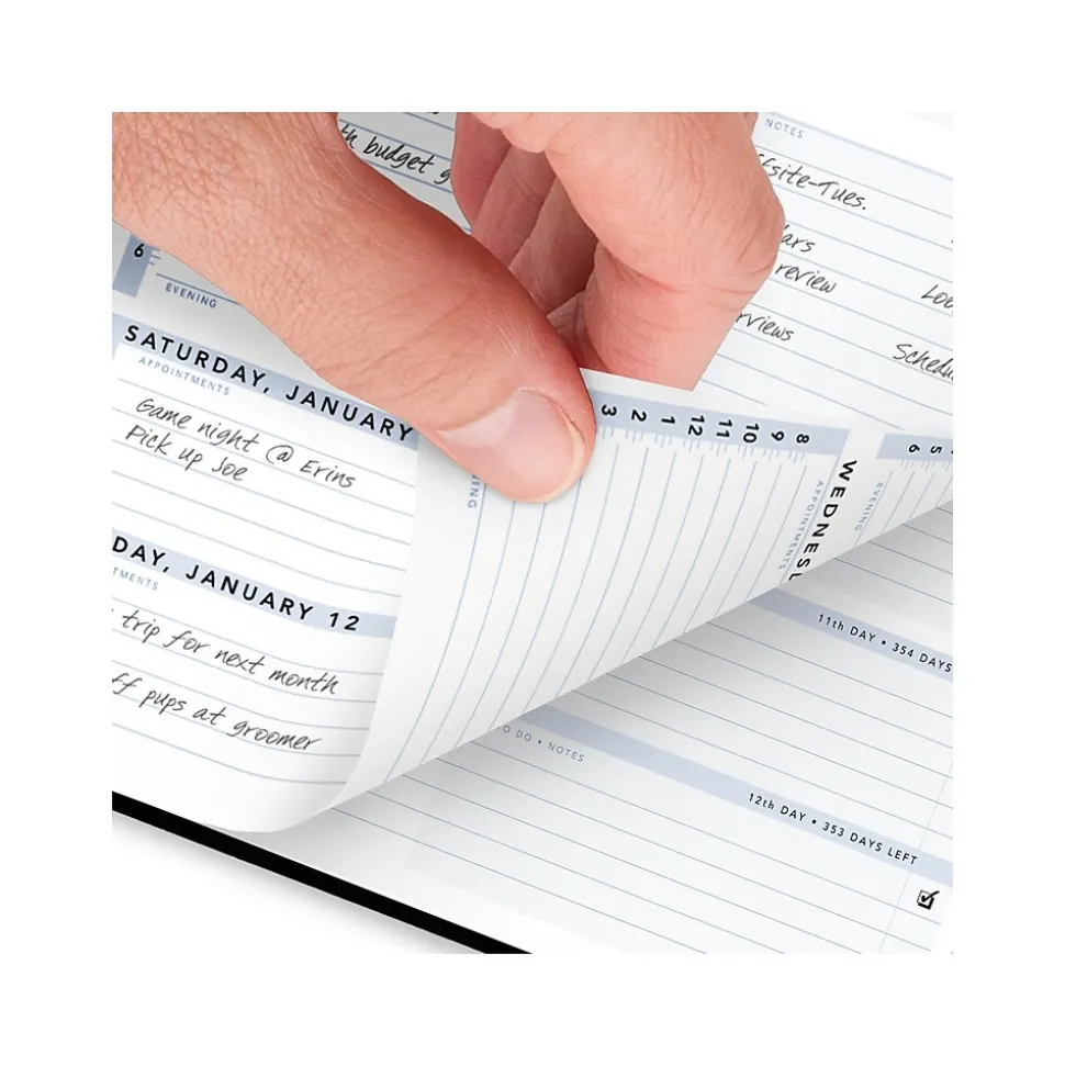 2025 AT-A-GLANCE The Action 8" x 11" Weekly Appointment Book, Faux Leather Cover, Black (70-EP01-05-25)