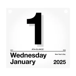 2025 AT-A-GLANCE Today Is 8.5" x 8" Daily Calendar Refill, White/Black (K4-50-25)