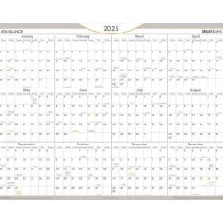 2025 AT-A-GLANCE WallMates 24" x 18" Yearly Dry-Erase Wall Calendar, White/Gray (AW5060-28-25)