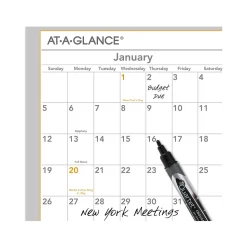 2025 AT-A-GLANCE WallMates 24" x 18" Yearly Dry-Erase Wall Calendar, White/Gray (AW5060-28-25)
