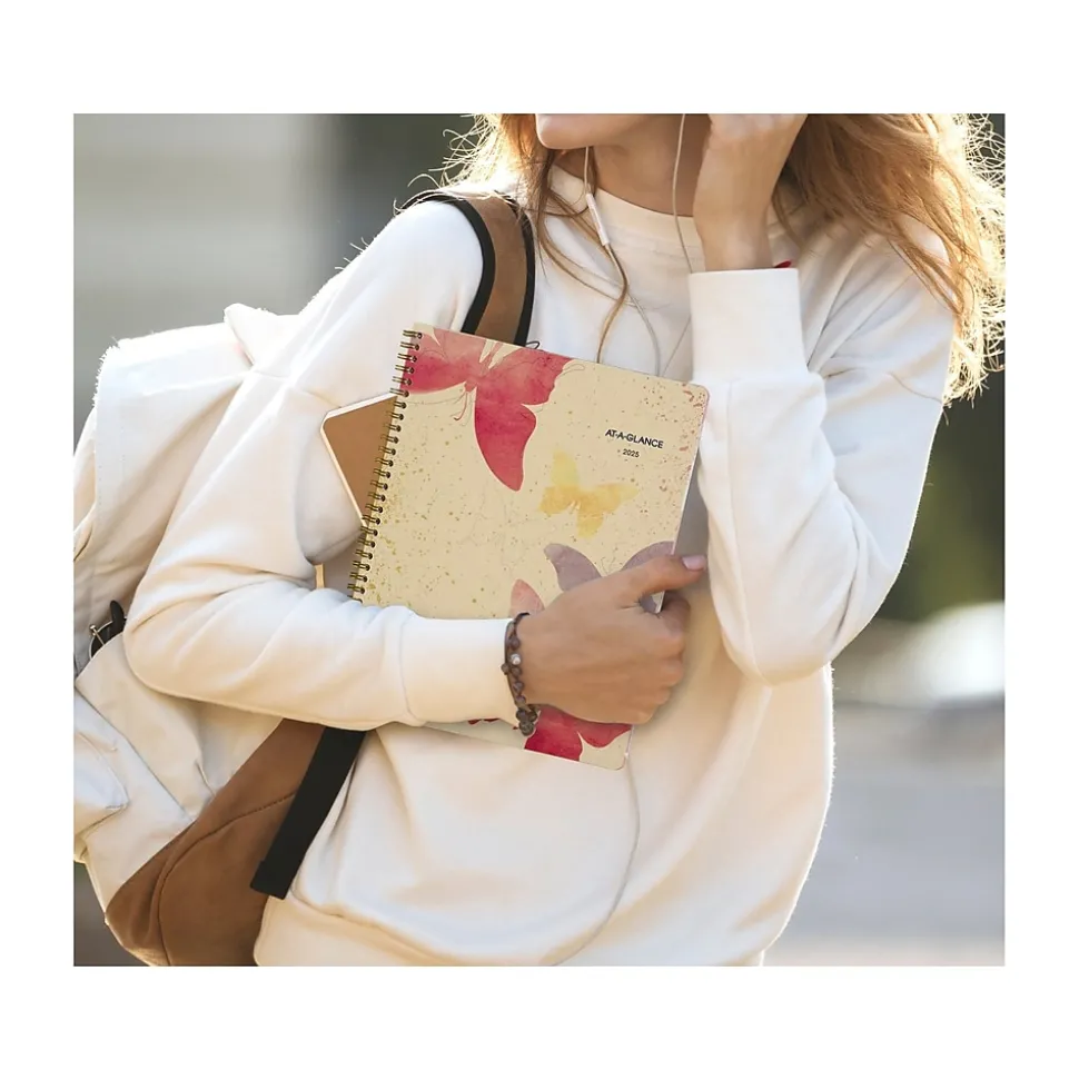 2025 AT-A-GLANCE Watercolors 8.5" x 11" Weekly & Monthly Planner, Paper Cover, Multicolor (791-905G-25)