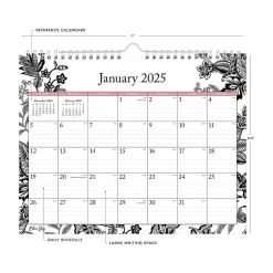 2025 Blue Sky Analeis 11" x 8.75" Monthly Wall Calendar, White/Black (100028-25)