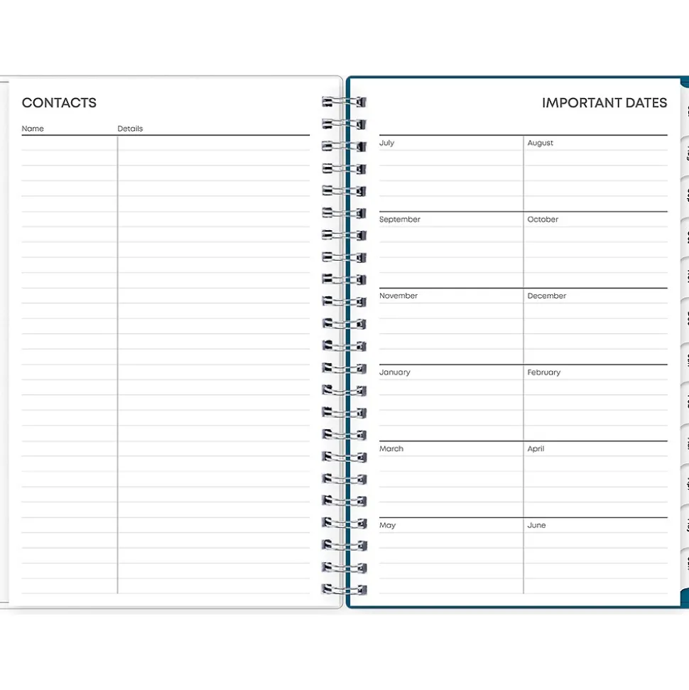 2024-2025 Blue Sky Bakah Blue 5" x 8" Academic Weekly & Monthly Planner, Plastic Cover, Blue/White (131969-A25)