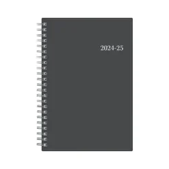 2024-2025 Blue Sky Collegiate 5" x 8" Academic Weekly & Monthly Planner, Plastic Cover, Gray (100139-A25)