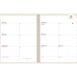 2024-2025 Blue Sky Day Designer Blush 8.5" x 11" Academic Weekly & Monthly Planner, Plastic Cover, Pink (144859)