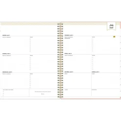 2024-2025 Blue Sky Day Designer Casa Bella 8.5" x 11" Academic Weekly & Monthly Planner, Plastic Cover, Coral/White (149832)