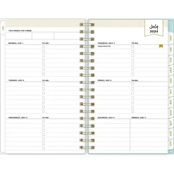 2024-2025 Blue Sky Day Designer Flower Mint 3.63" x 6.13" Academic Weekly & Monthly Planner, Multicolor (144878)