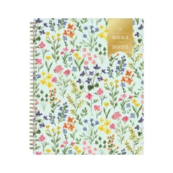 2024-2025 Blue Sky Day Designer Flower Field Mint 8.5" x 11" Weekly & Monthly Planner, Plastic Cover, Multicolor (144877)