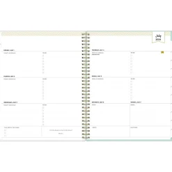 2024-2025 Blue Sky Day Designer Flower Field Mint 8.5" x 11" Weekly & Monthly Planner, Plastic Cover, Multicolor (144877)