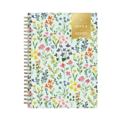 2024-2025 Blue Sky Day Designer Flower Field Mint 5.88" x 8.6" Academic Weekly & Monthly Planner, Plastic Cover, Multicolor