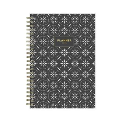 2025 Blue Sky Makeera 5" x 8" Weekly & Monthly Planner, Plastic Cover, Dark Gray/White (150783)