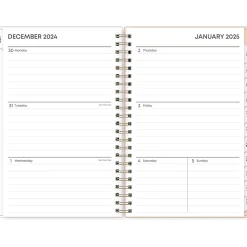 2025 Blue Sky Natalya 5" x 8" Weekly & Monthly Planner, Plastic Cover, Pink/White (148769-25)