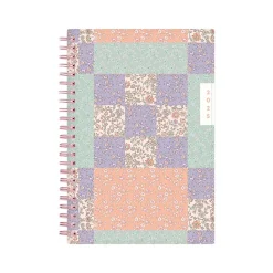 2025 Blue Sky Quilted Garden 5" x 8" Weekly & Monthly Planner, Plastic Cover, Multicolor (152480)