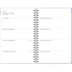 2025 Blue Sky Rachel Parcell Parcella 5" x 8" Weekly & Monthly Planner, Plastic Cover, Blue/White (151202)