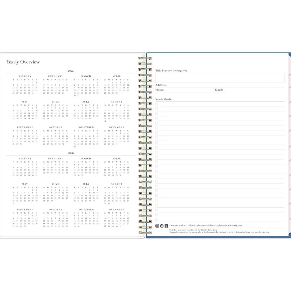 2025 Blue Sky Rachel Parcell Tressa 8.5" x 11" Weekly & Monthly Planner, Plastic Cover, Multicolor (151193)