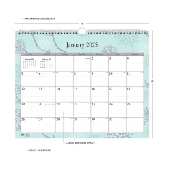 2025 Blue Sky Rue Du Flore 15" x 12" Monthly Wall Calendar, Blue/Purple (101611-25)