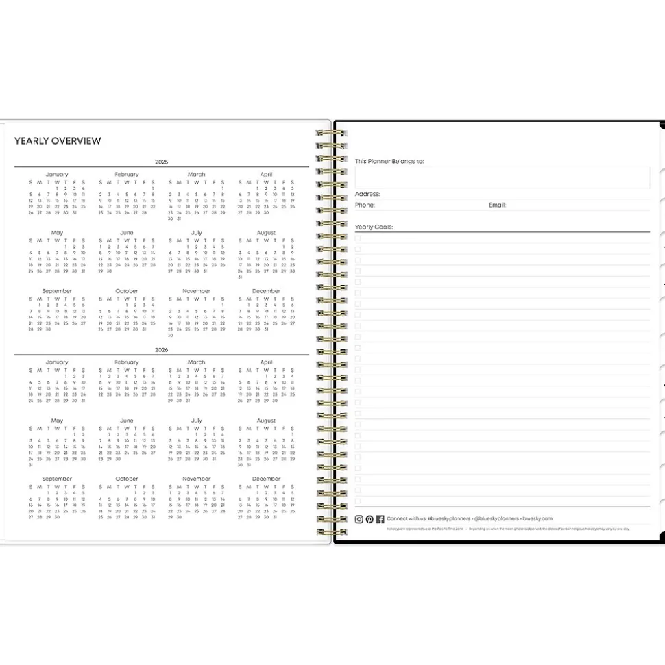 2025 Blue Sky Vonnie 8.5" x 11" Weekly & Monthly Planner, Plastic Cover, Multicolor (152196)