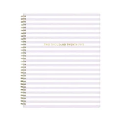 2025 Blue Sky Wednesday Stripe 8.5" x 11" Weekly & Monthly Planner, Plastic Cover, Purple/White (147943)