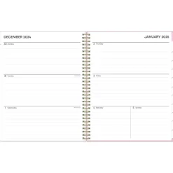 2025 Blue Sky Wednesday Stripe 8.5" x 11" Weekly & Monthly Planner, Plastic Cover, Purple/White (147943)