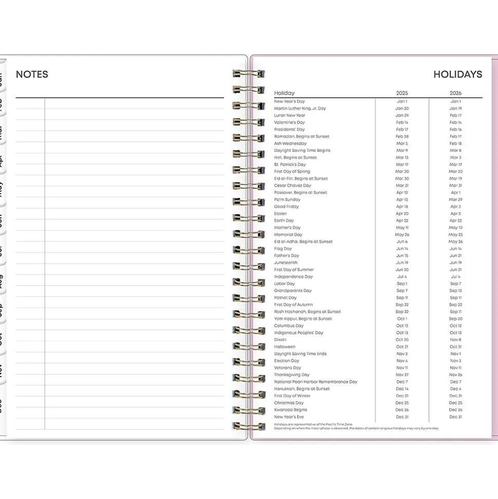 2025 Blue Sky Wednesday Stripe 5" x 8" Weekly & Monthly Planner, Plastic Cover, Purple/White (147944)