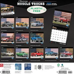 2025 BrownTrout American Muscle Trucks 12" x 12" Monthly Square Wall Calendar (9781975479893)