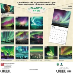 2025 BrownTrout Aurora Borealis Les aurores boréales 12" x 12" Monthly Wall Calendar (9781975476526)