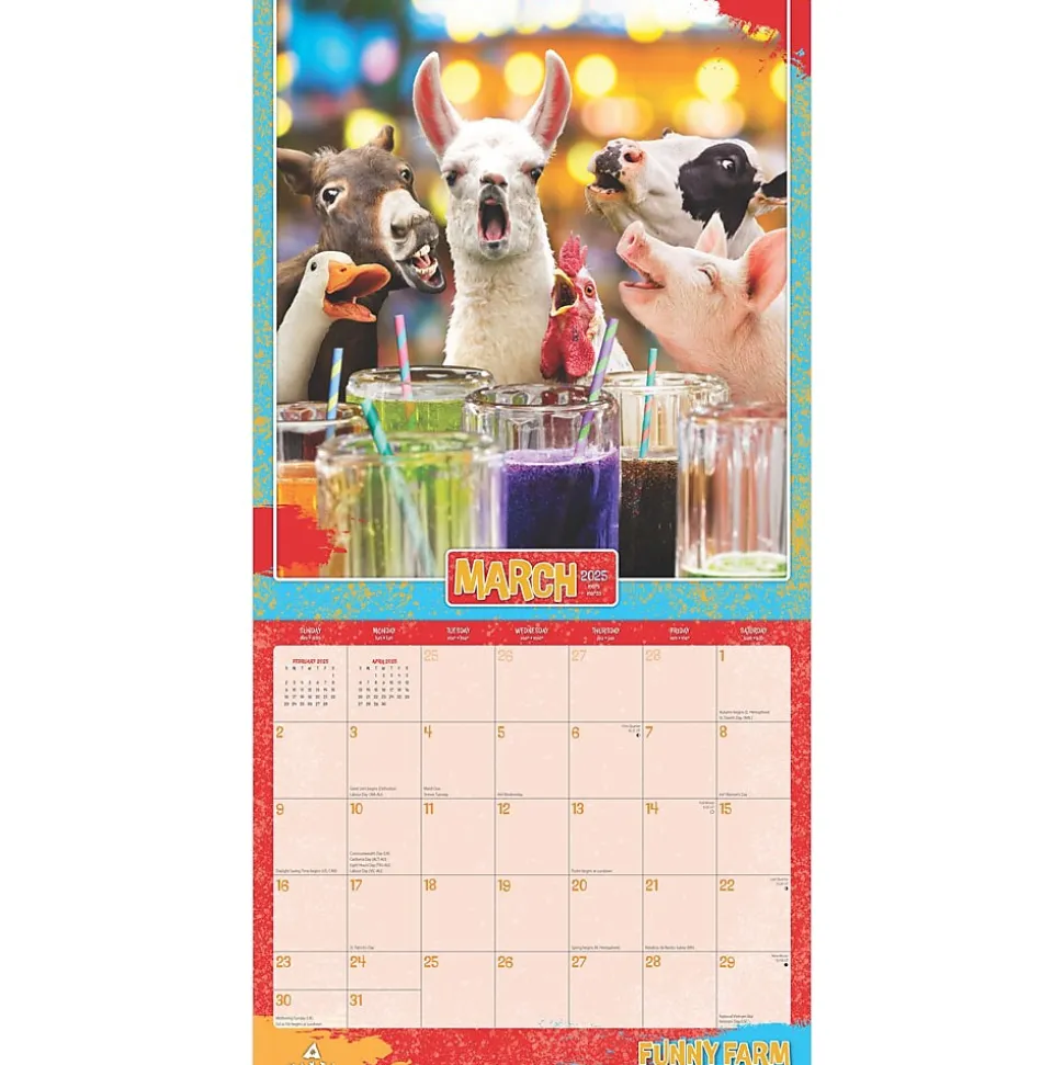 2025 BrownTrout Avanti Funny Farm 12" x 12" Monthly Square Wall Calendar (9781975479688)