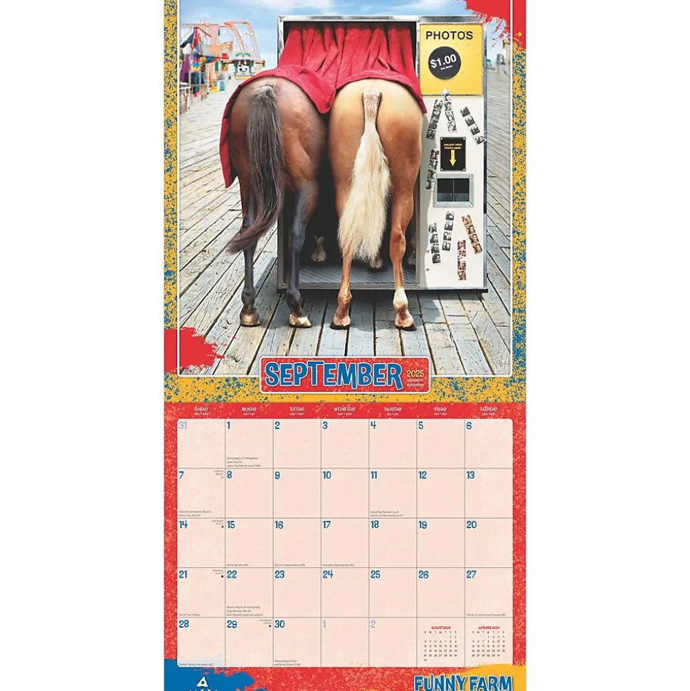 2025 BrownTrout Avanti Funny Farm 12" x 12" Monthly Square Wall Calendar (9781975479688)
