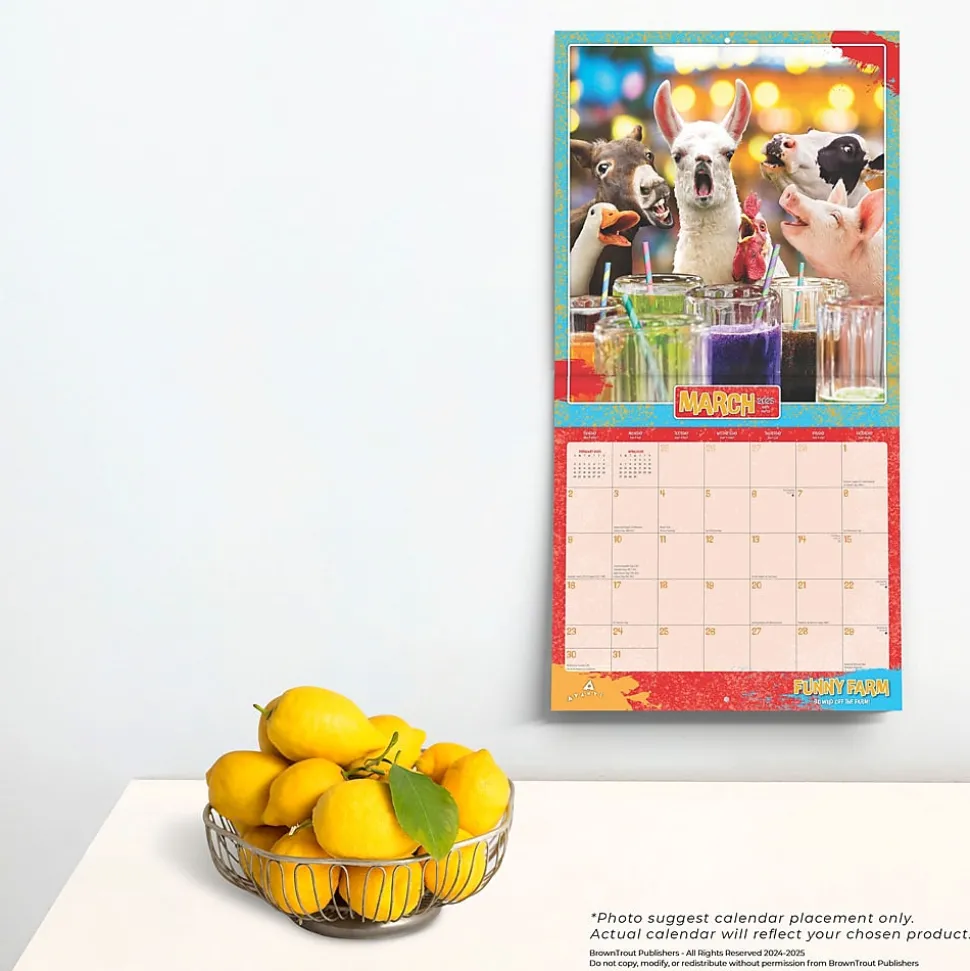 2025 BrownTrout Avanti Funny Farm 12" x 12" Monthly Square Wall Calendar (9781975479688)