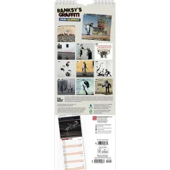 2025 BrownTrout Banksy's Graffiti 6.75" x 16.5" Monthly Slimline Wall Calendar (9781975480677)