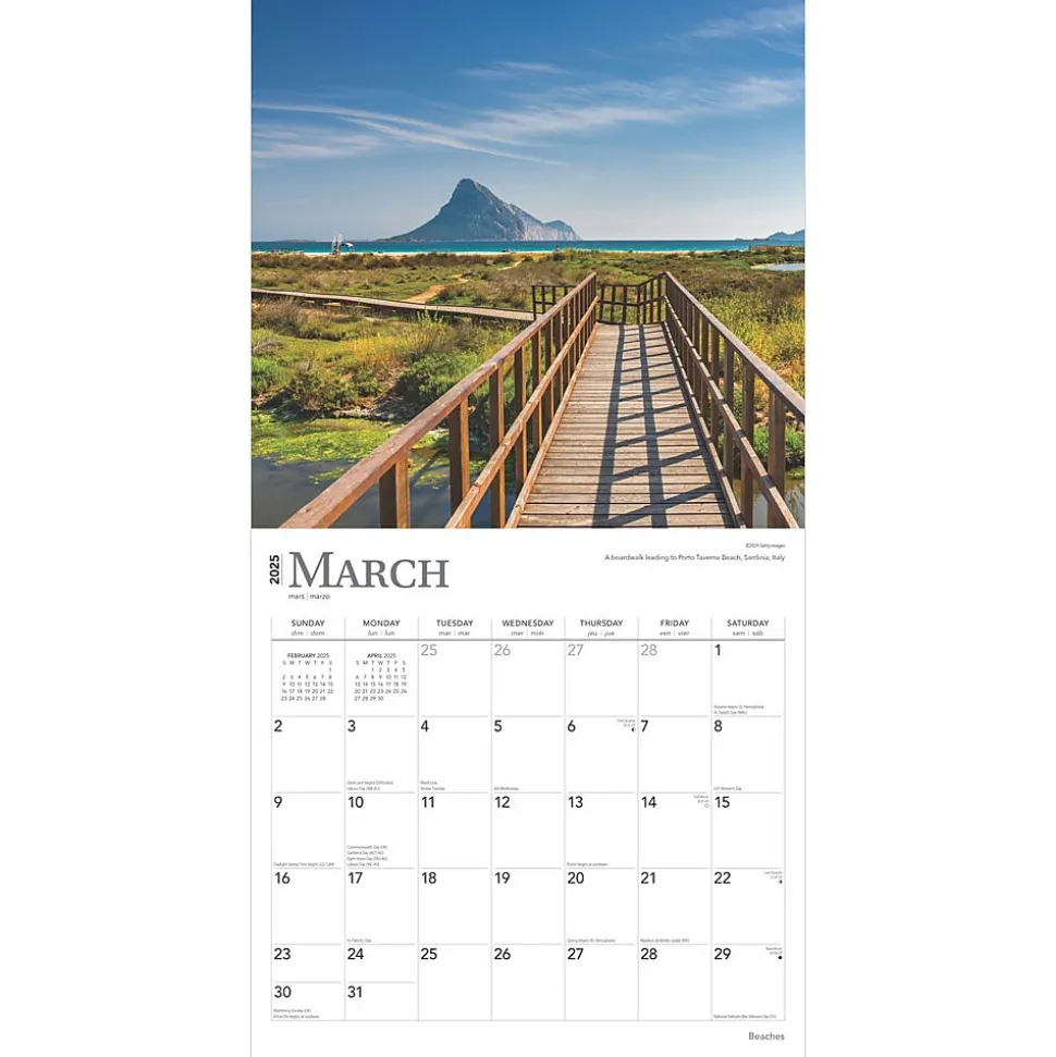 2025 BrownTrout Beaches 12" x 12" Monthly Square Wall Calendar (9781975476601)