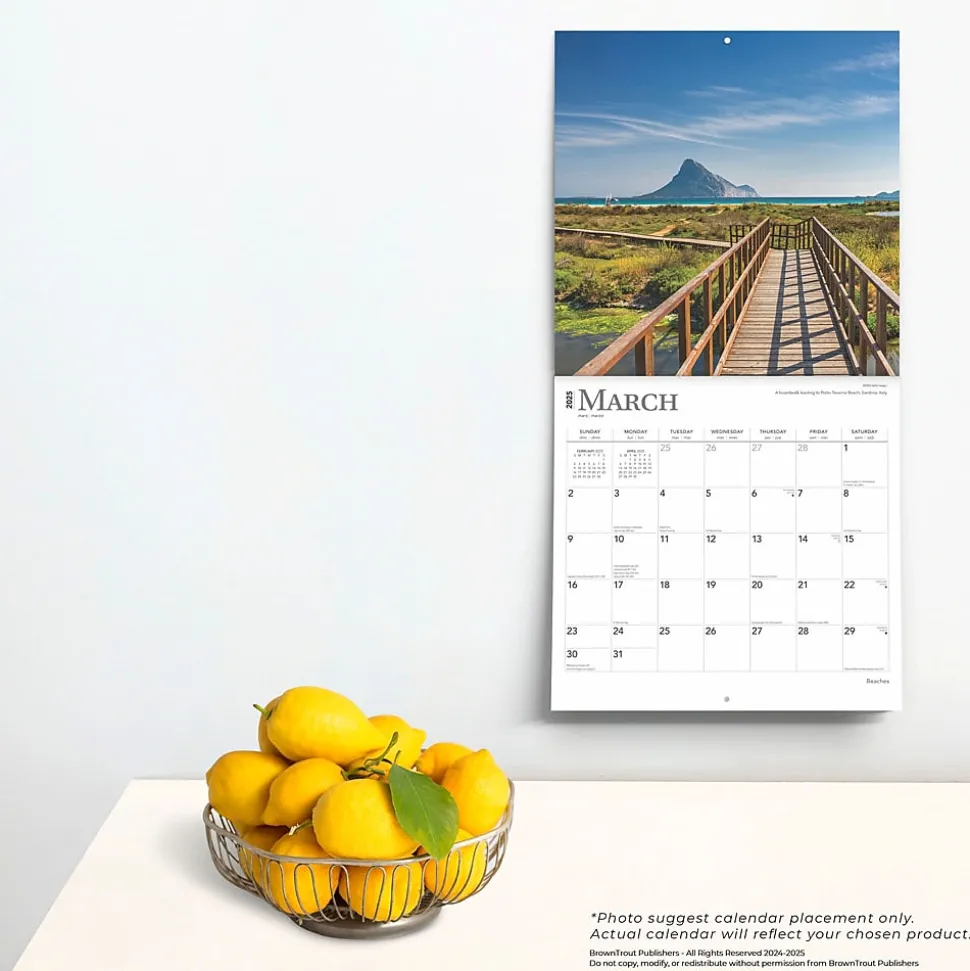 2025 BrownTrout Beaches 12" x 12" Monthly Square Wall Calendar (9781975476601)