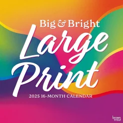 2025 BrownTrout Big & Bright Large Print 12" x 12" Monthly Square Wall Calendar (9781975478384)