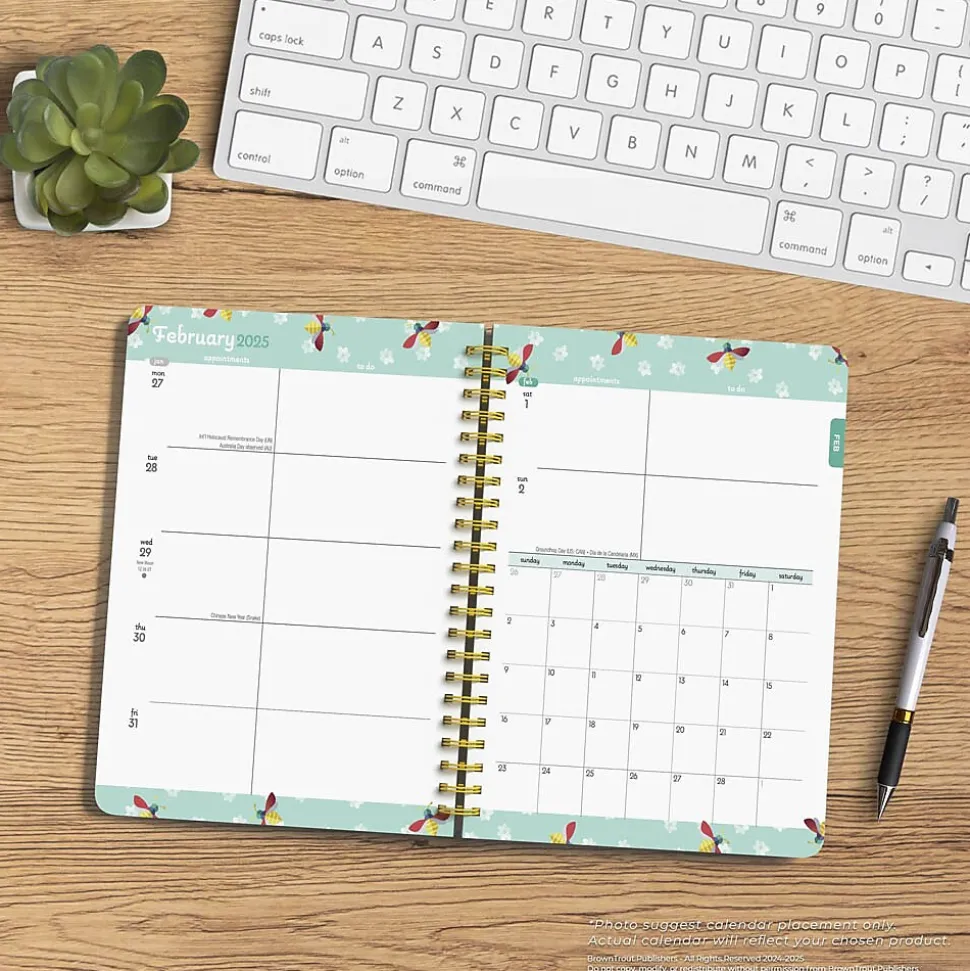 2025 BrownTrout Busy Bees 6" x 7.75" Weekly Desk Planner, Paper Cover, Multicolored (9781975478438)