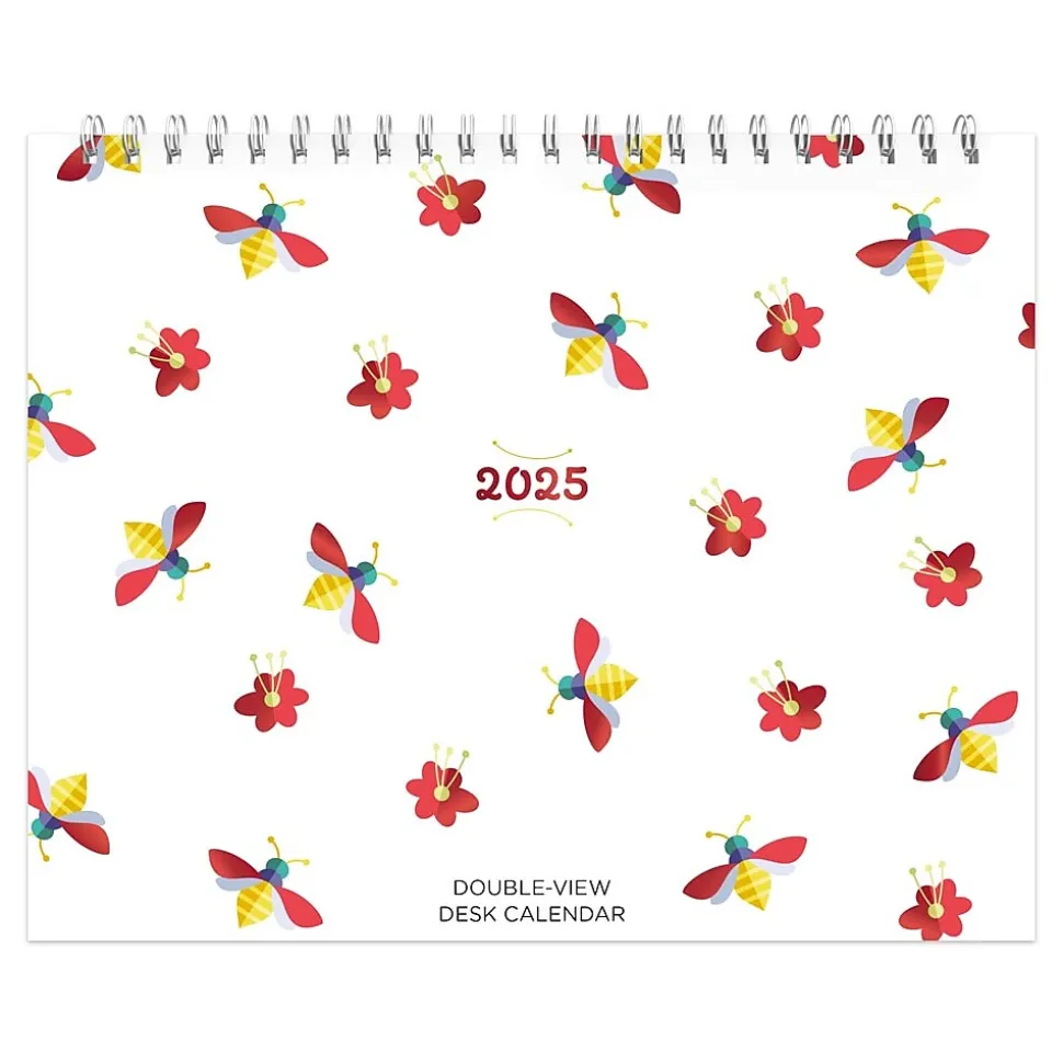 2025 BrownTrout Busy Bees 7.5" x 6" Monthly Double-View Easel Desk Calendar (9781975478452)