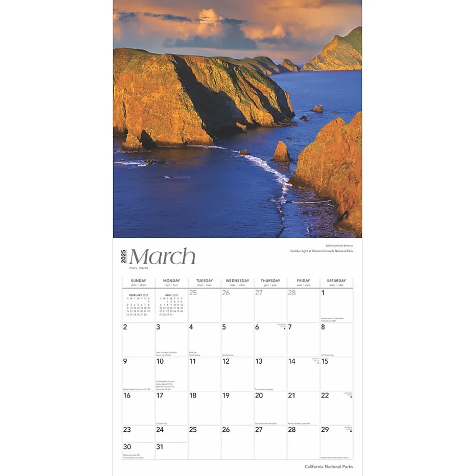 2025 BrownTrout California National Parks 12" x 12" Monthly Square Wall Calendar (9781975474553)