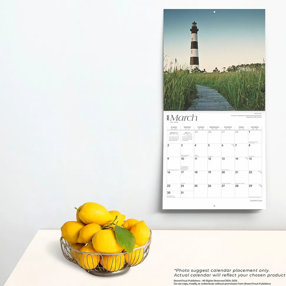 2025 BrownTrout Carolina Coast 12" x 12" Monthly Wall Calendar (9781975474591)