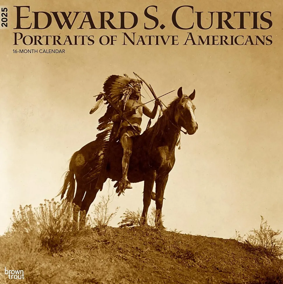 2025 BrownTrout Edward S. Curtis Portraits of Native Americans 12" x 12" Monthly Square Wall Calendar (9781975474768)