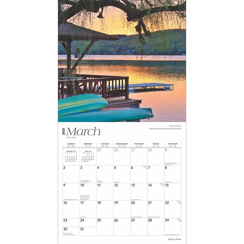 2025 BrownTrout Empire State New York Places 12" x 12" Monthly Wall Calendar (9781975483036)