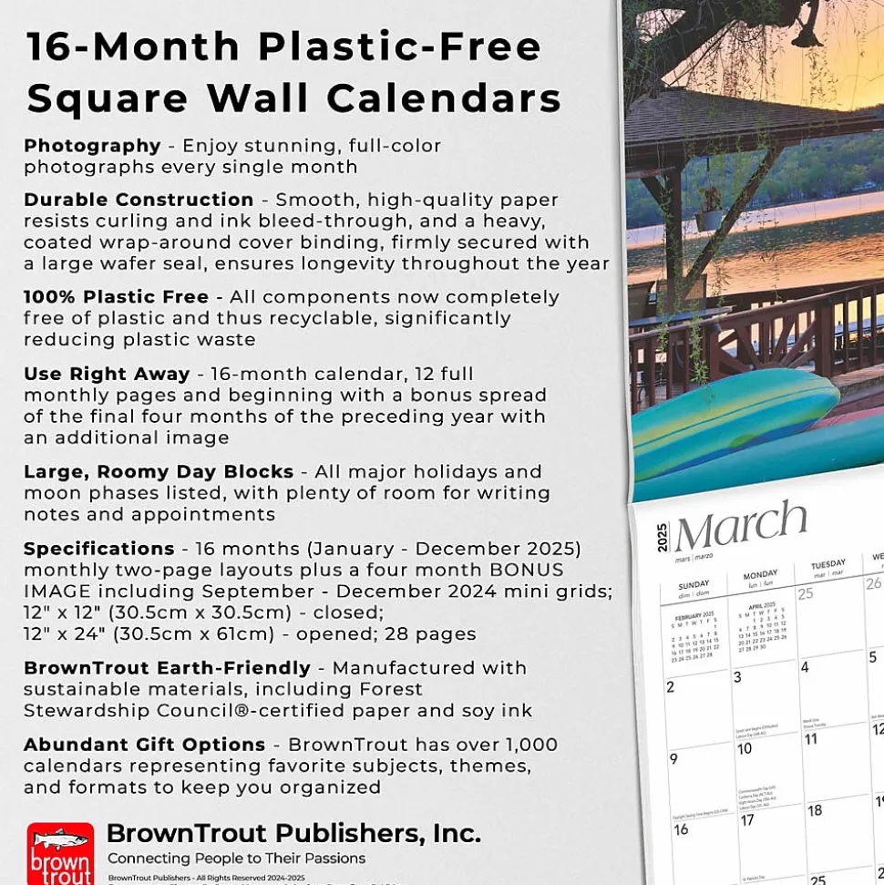 2025 BrownTrout Empire State New York Places 12" x 12" Monthly Wall Calendar (9781975483036)