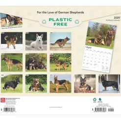 2025 BrownTrout For the Love of German Shepherds 7" x 12" Monthly Wall Calendar (9781975473037)