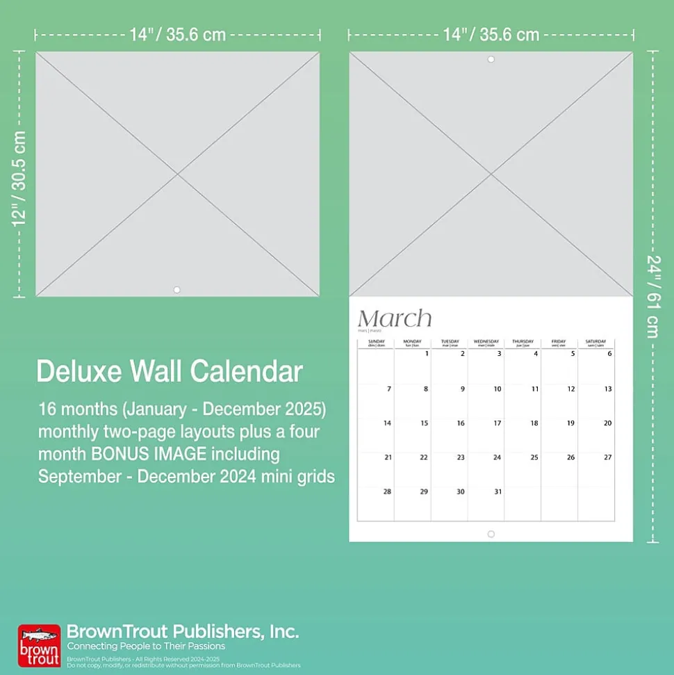 2025 BrownTrout For the Love of German Shepherds 7" x 12" Monthly Wall Calendar (9781975473037)