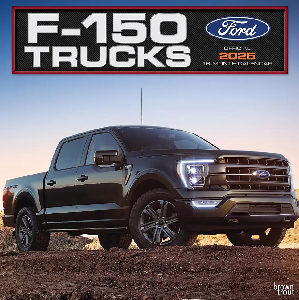 2025 BrownTrout Ford F150 Trucks OFFICIAL 12" x 24" Monthly Square Wall Calendar (9781975479725)