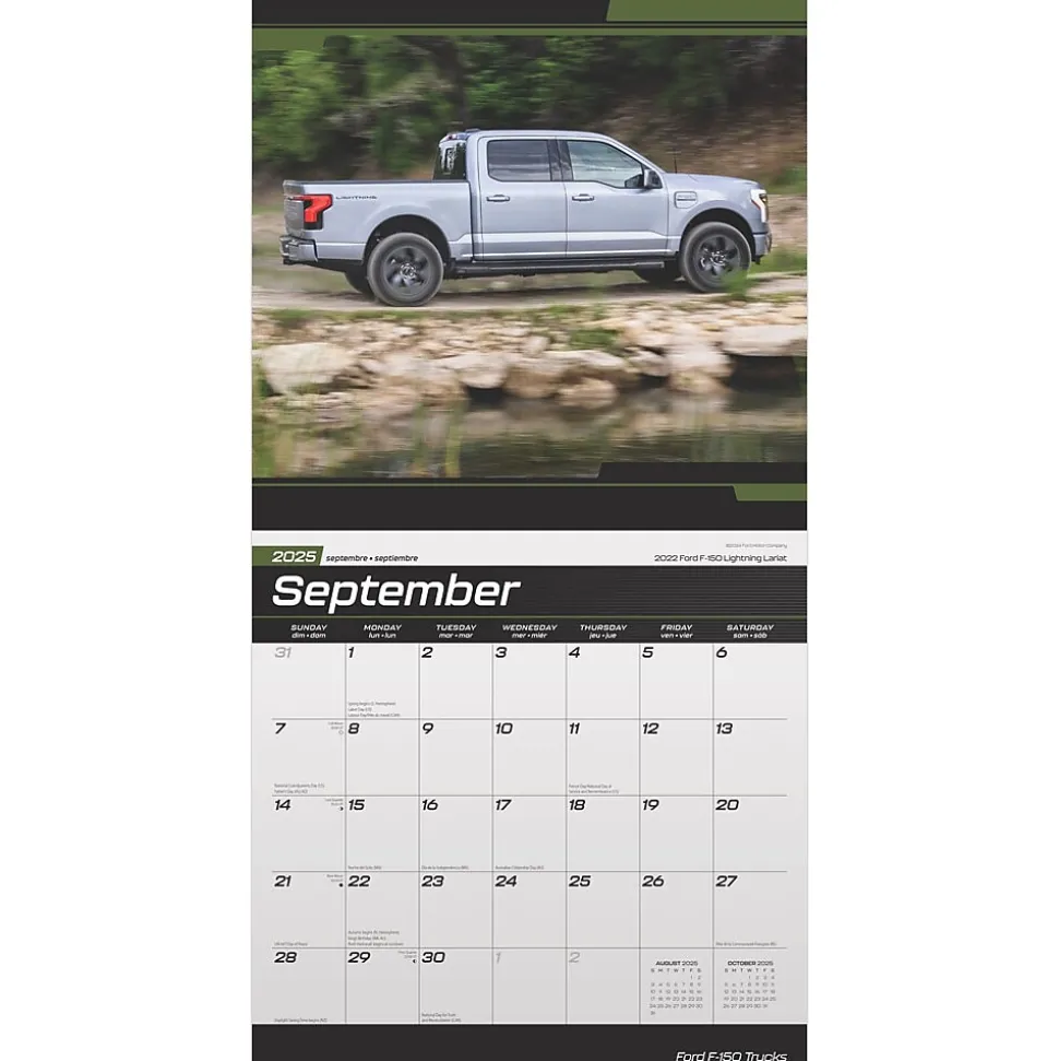 2025 BrownTrout Ford F150 Trucks OFFICIAL 12" x 24" Monthly Square Wall Calendar (9781975479725)
